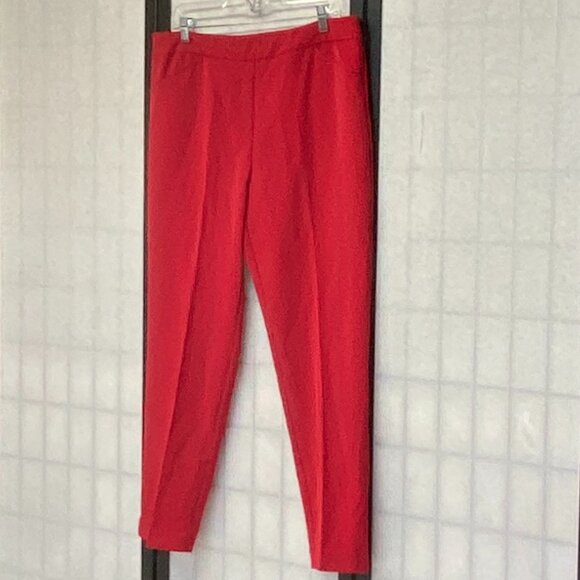 Zac & Rachel Pullon Faux Fly Slim Straight Ankle Dress Pants Trousers Rose 12 - Picture 4 of 11